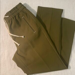J. Crew Olive green pants with Drawstring elastic waist small crop